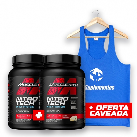 2x Nitrotech Whey Protein 908g + OFERTA Caveada